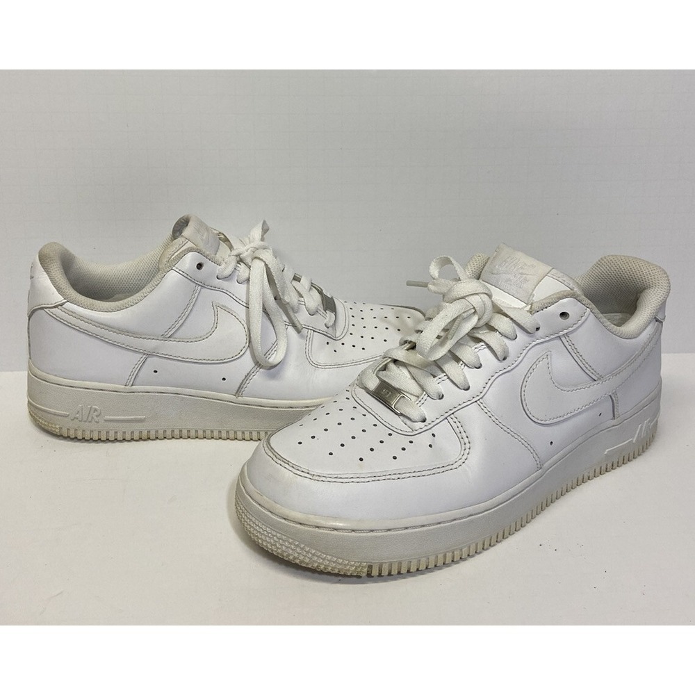 Nike Air Force One AF1 Low Triple White‎ Sneaker Shoes 315122-111 Men's 9.5